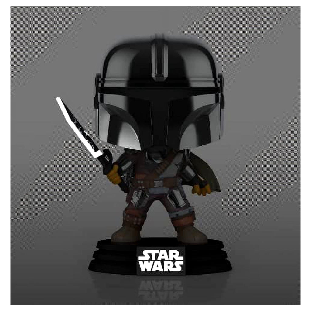 The Mandalorian with Darksaber 491 Stickered Glow in the Dark Vinyl Pop with Protector