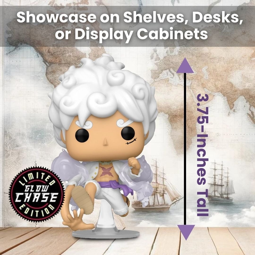 Funko Pop! One Piece: Luffy Gear Five 1607 - Glow Chase Limited Edition Vinyl Figure with Case