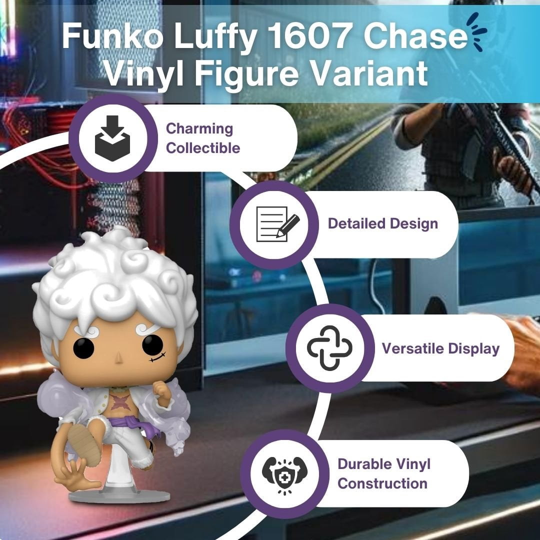 Funko Pop! One Piece: Luffy Gear Five 1607 - Glow Chase Limited Edition Vinyl Figure with Case