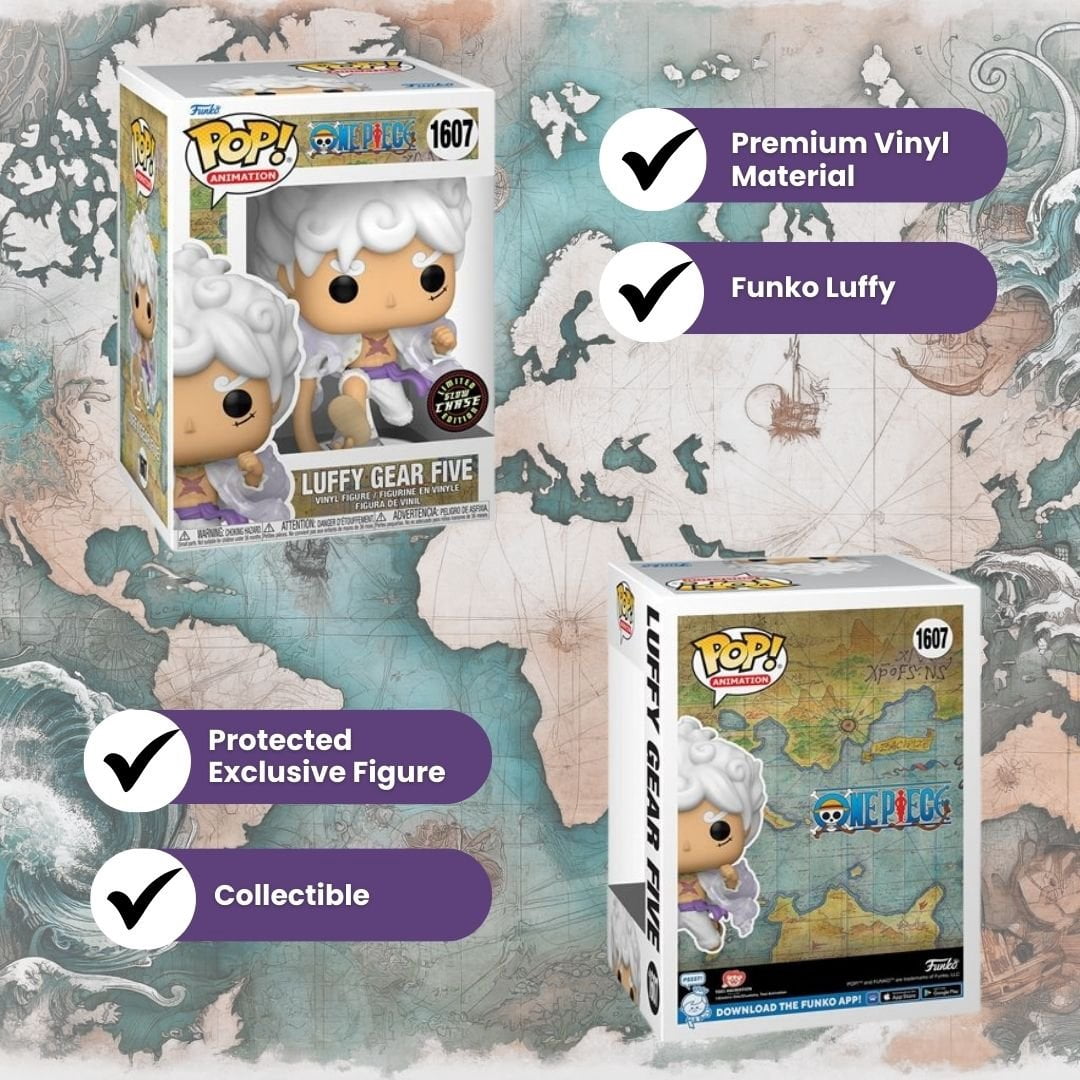 Funko Pop! One Piece: Luffy Gear Five 1607 - Glow Chase Limited Edition Vinyl Figure with Case