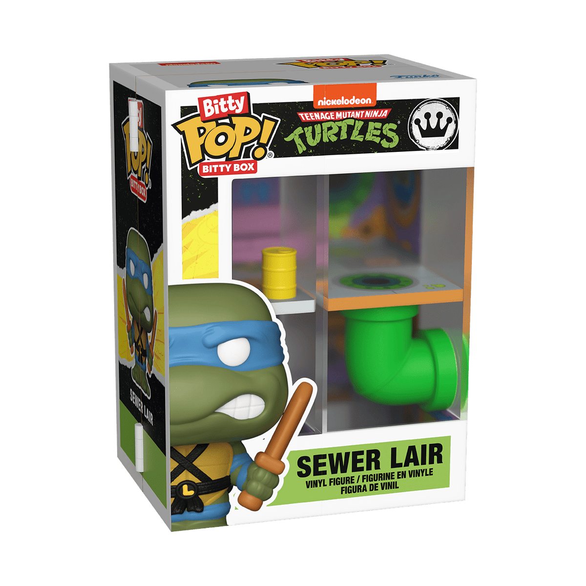 Funko Bitty POP! Box: Teenage Mutant Ninja Turtles - Sewer Lair with Leonardo and Michelangelo Collectible Vinyl Mini-Figures